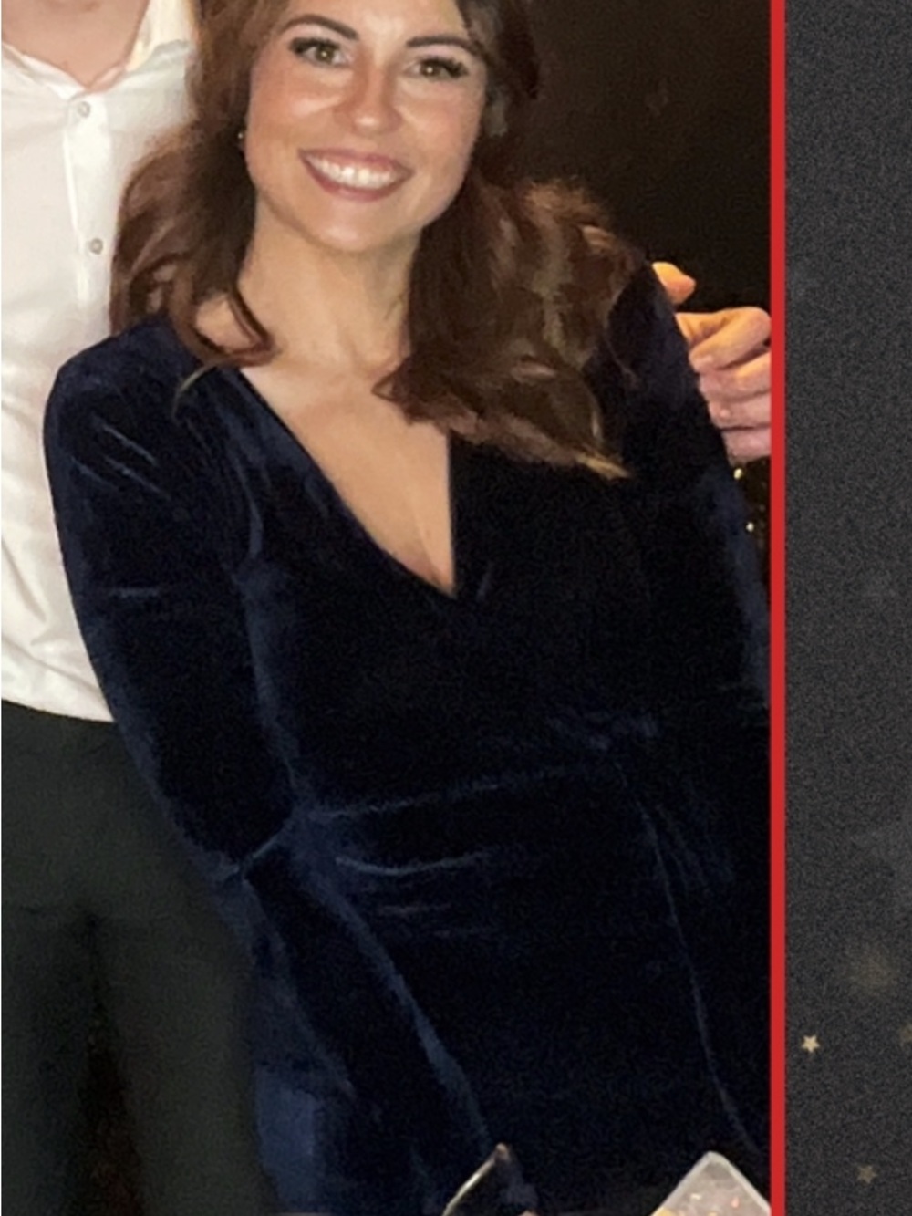 Zara navy Velvet Long-Sleeve Wrap Dress - Picture 3 of 3